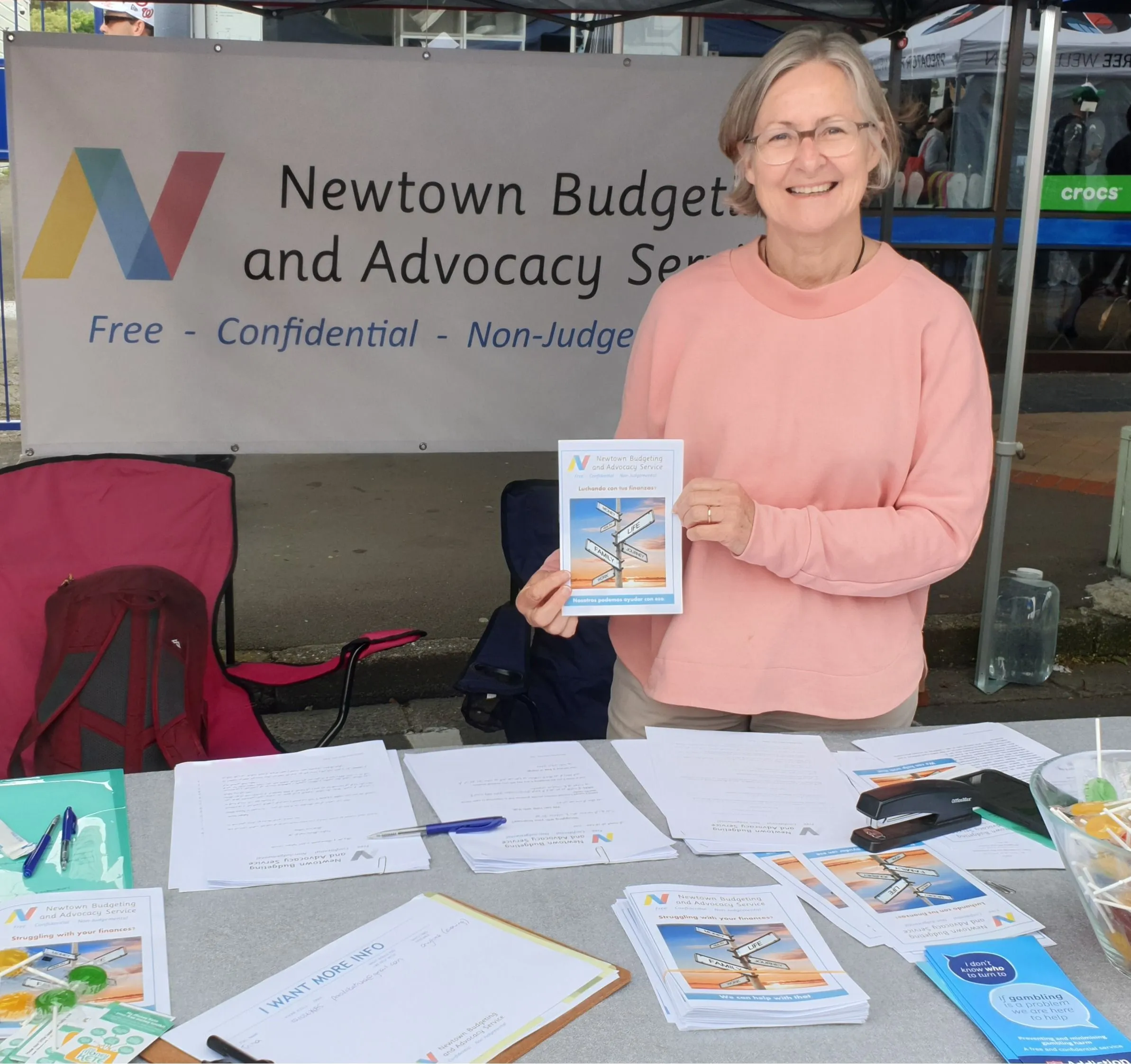 Darien holding a NBAS brochure Darien holding a NBAS brochure
